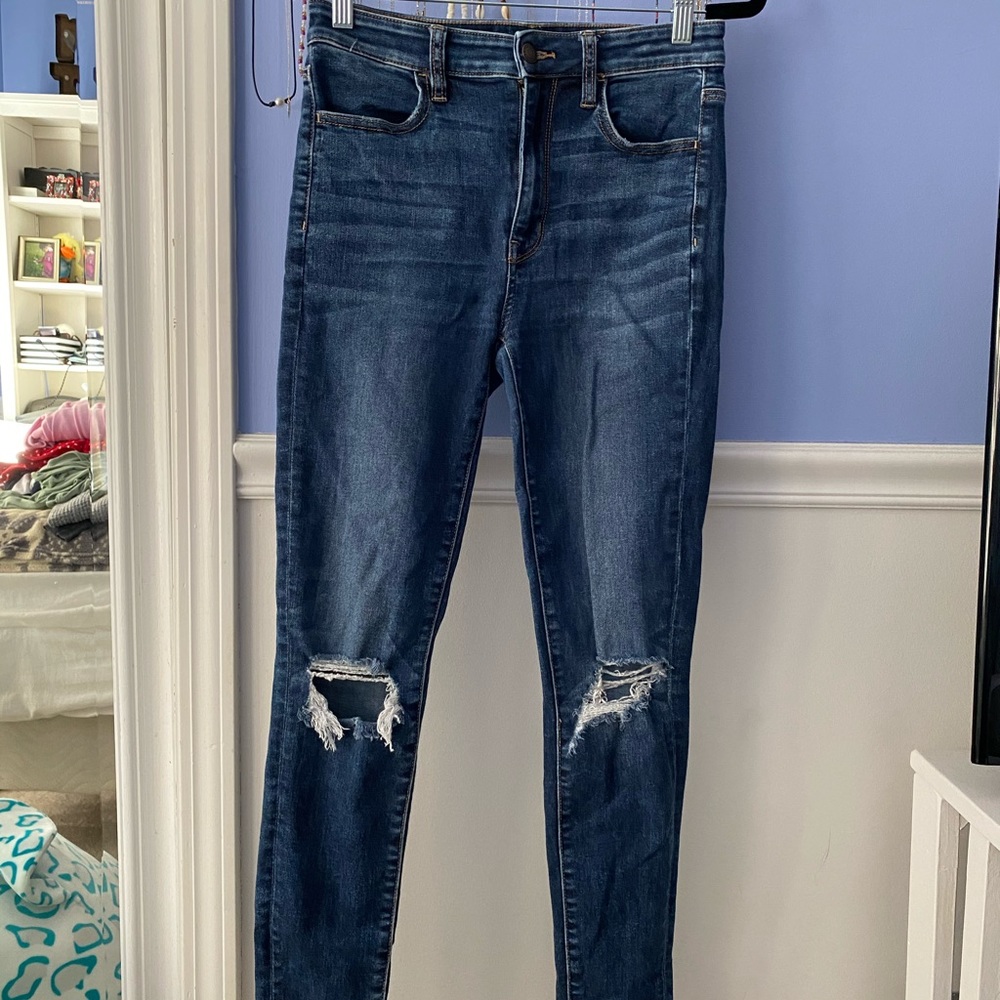 AE DarkWash Ripped Jeans Ne(x)t Level Stretch